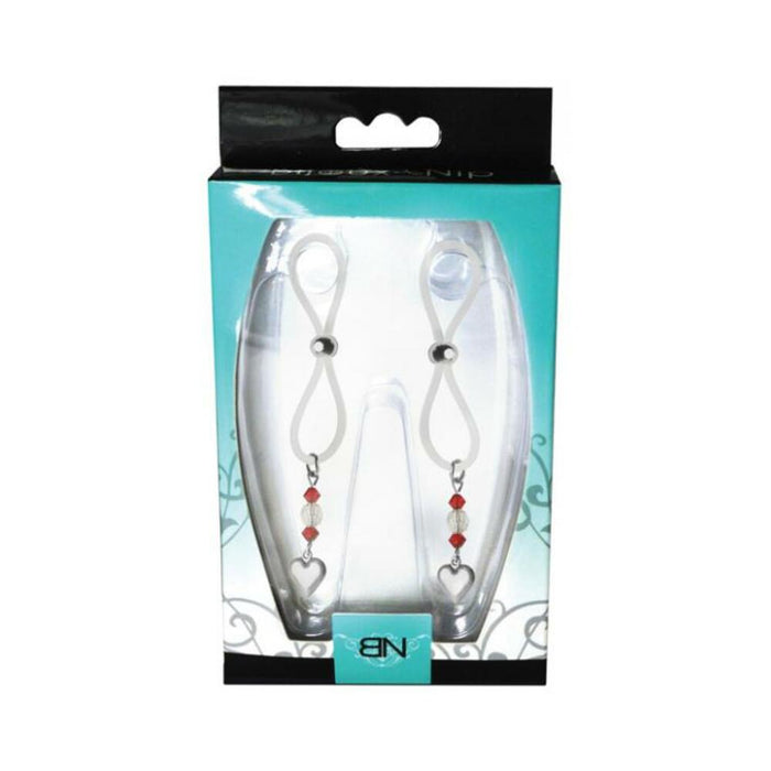 Bijoux De Nip Nipple Halos Heart Charm Red, Clear