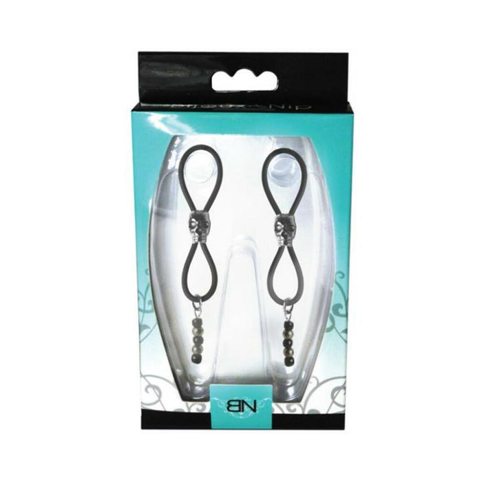 Bijoux De Nip Nipple Halos Black Skull Slider Black Silver