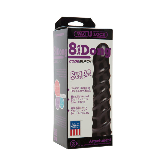 Vac-U-Lock 8 inches Dong Raging Hard-Ons Black