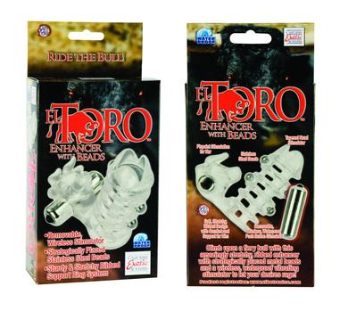 El Toro Enhancer With Beads With Removable Stimulator Waterproof 3.5 Inch Clear