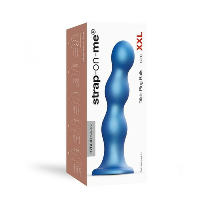 Strap-on-me Dildo Plug Balls Metallic Blue Xxl