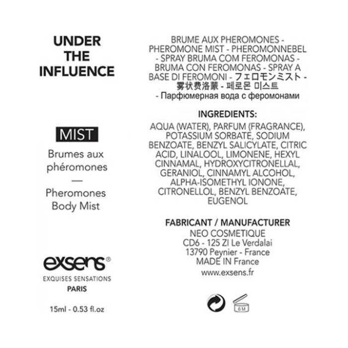 Exsens Of Paris Body Mist With Pheromones Under The Influence .53oz