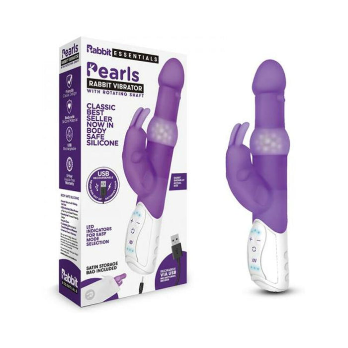Rabbit Essentials Pearls Rabbit Vibrator Purple