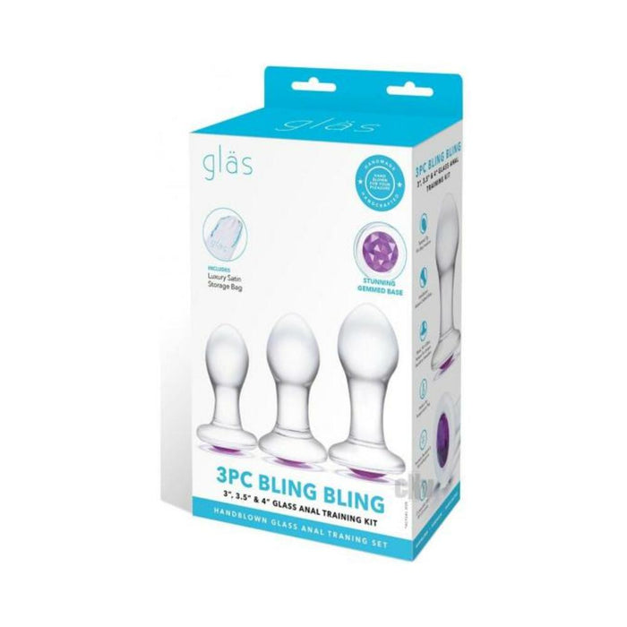 Glas Bling Bling 3'', 3.5'', 4'' Glass Anal Training Kit