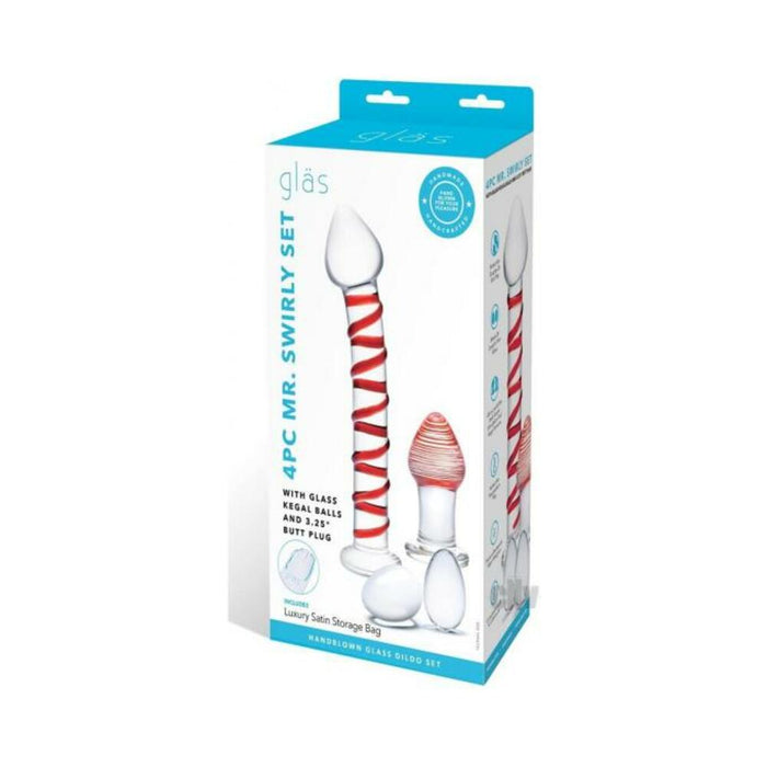 Glas Mr. Swirly Set With Glass Kegal Balls And 3.25 In. Buttplug