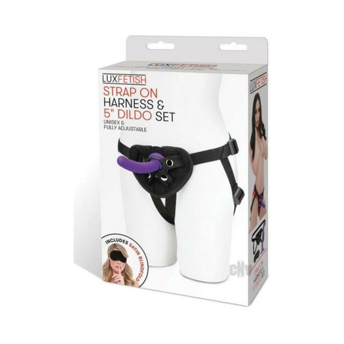 Lux Fetish Strap-on Harness 5 In. Dildo Set