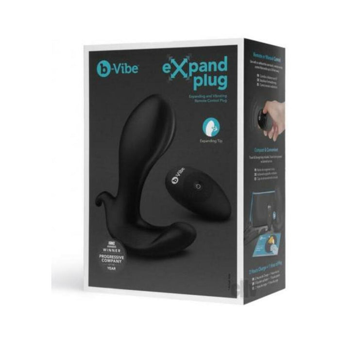 B-vibe Expand Expanding And Vibrating Remote Control Plug Black