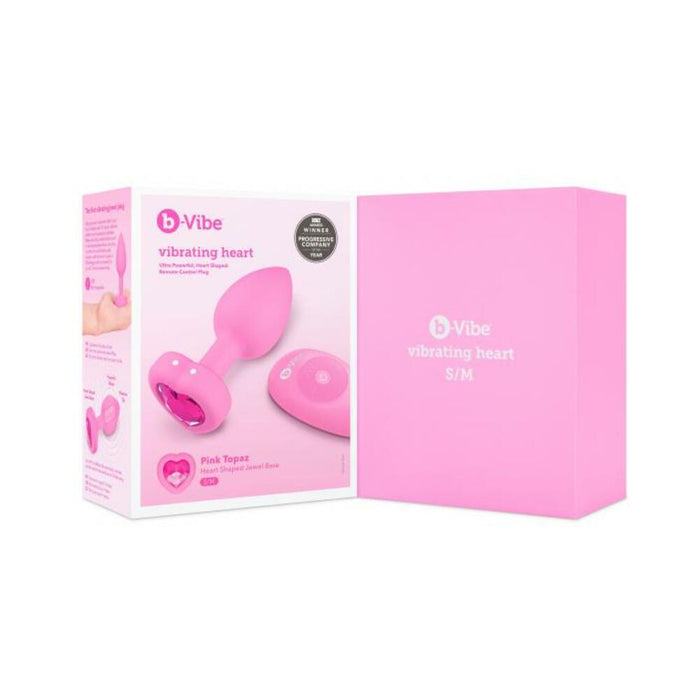 B Vibe Vibrating Heart Shaped Jewel Plug S/m Pink (net)