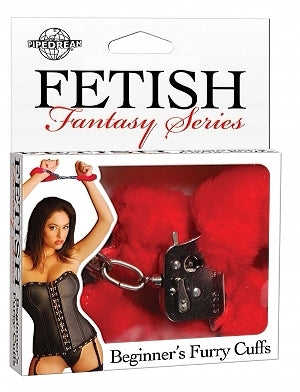 Ff Beginner Furry Cuffs Red