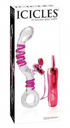 Icicles No 16 10 Function Glass Rabbit Vibrator