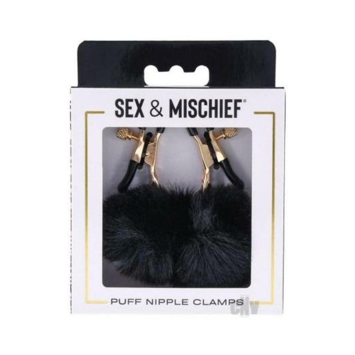 Sandm Puff Nipple Clamps Blk/rse Gld