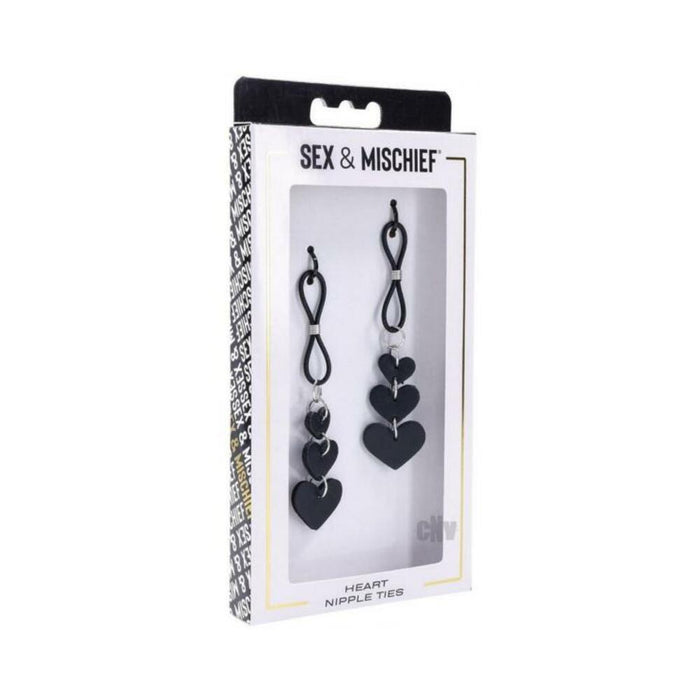 Sandm Heart Nipple Ties Blk/slv
