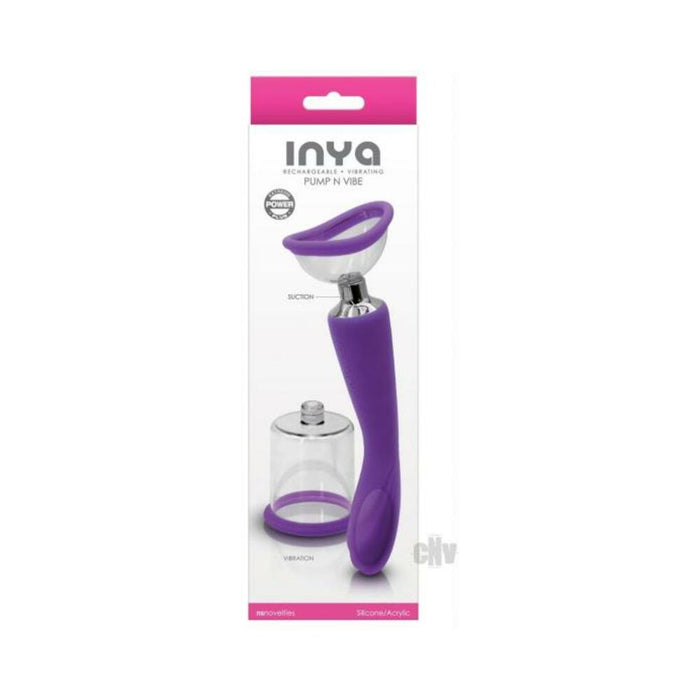 Inya Pump And Vibe With Interchangeable Suction Cups - Purple