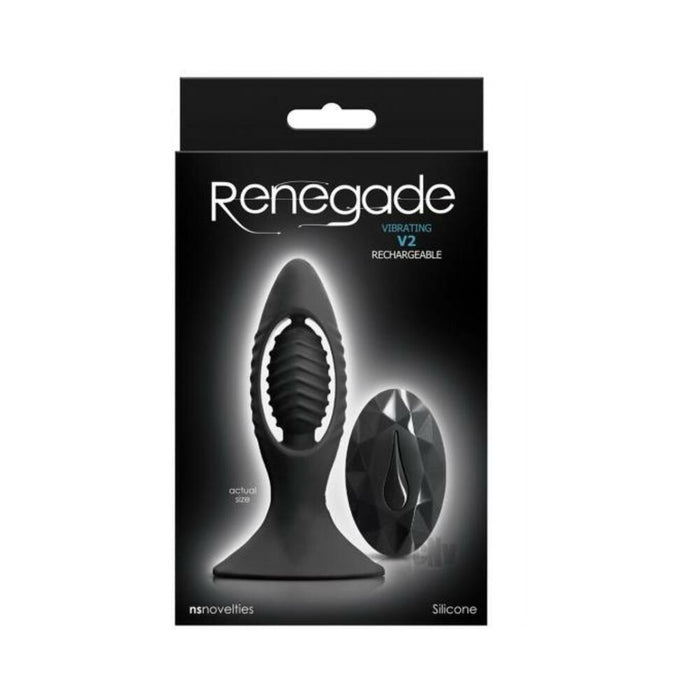 Renegade V2 Rechargeable Anal Plug With Remote - Black