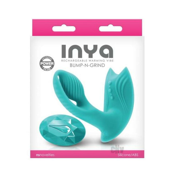 Inya Bump-n-grind Rechargeable Warming Dual Stimulator - Teal