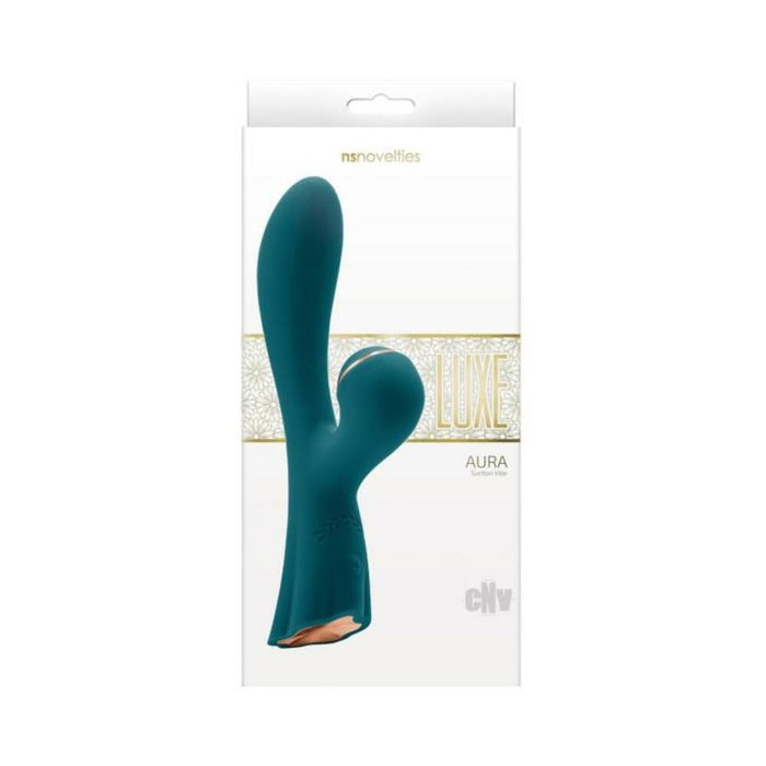 Luxe Aura Rechargeable Suction Dual Stimulator - Green