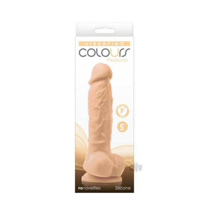 Colours Pleasures Vibrating 5'' Dildo - White