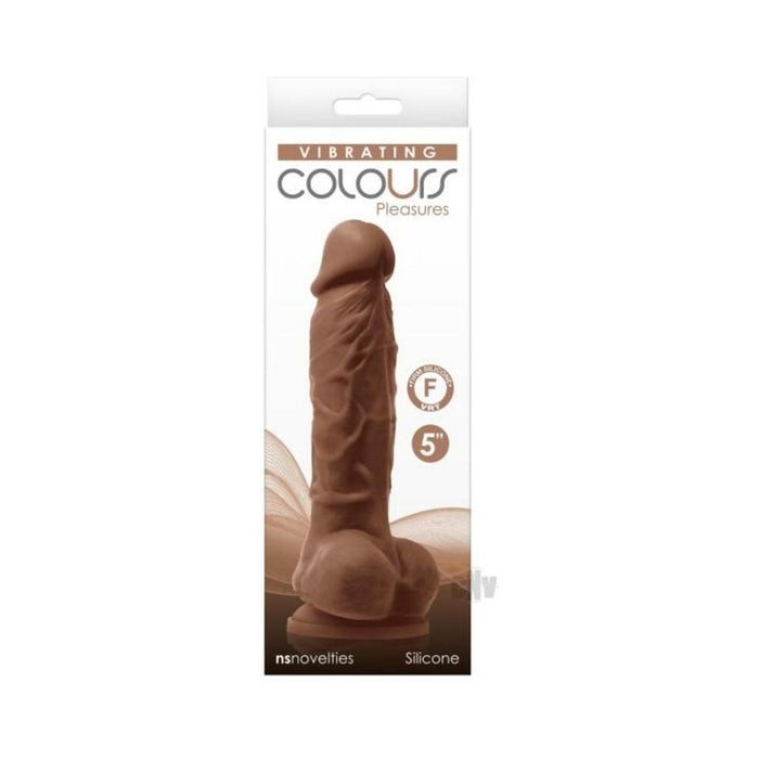 Colours Pleasures Vibrating 5'' Dildo - Brown