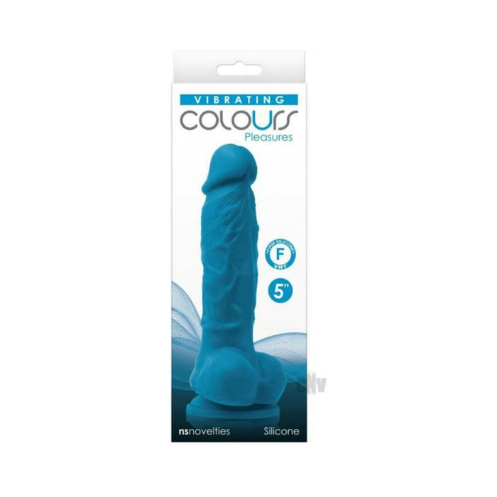 Colours Pleasures Vibrating 5'' Dildo - Blue