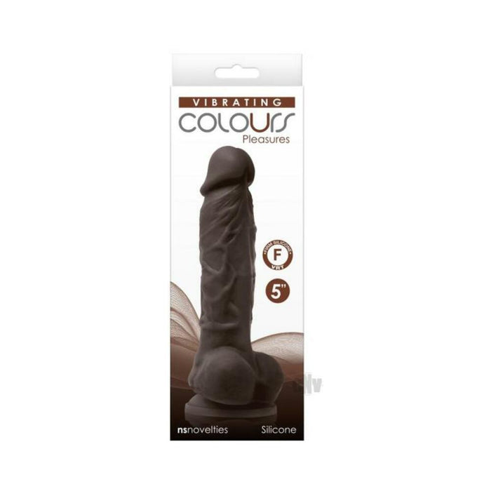 Colours Pleasures Vibrating 5'' Dildo - Dark Brown