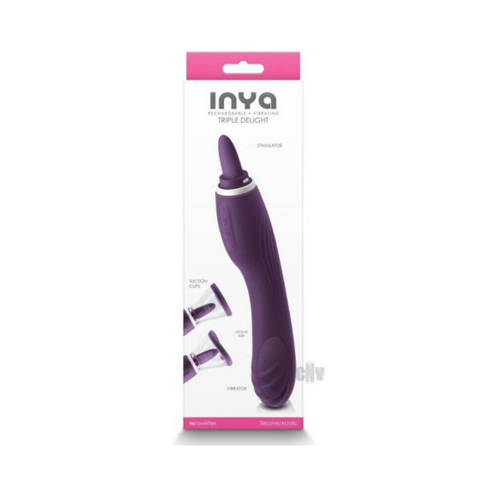 Inya Triple Delight Licking And Suction Vibrator Purple