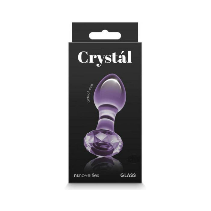 Crystal Gem Glass Anal Plug Purple