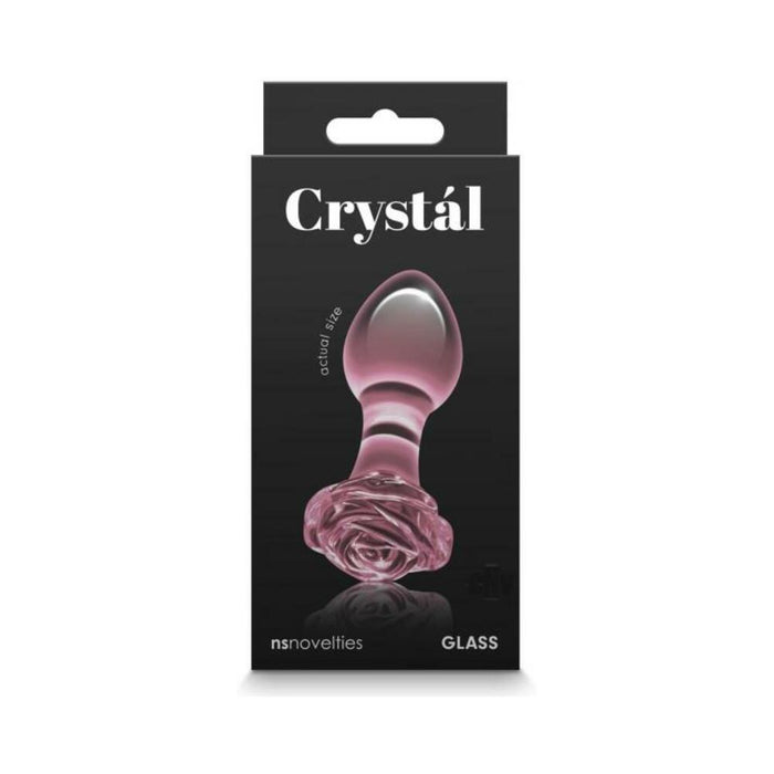 Crystal Rose Glass Anal Plug Pink