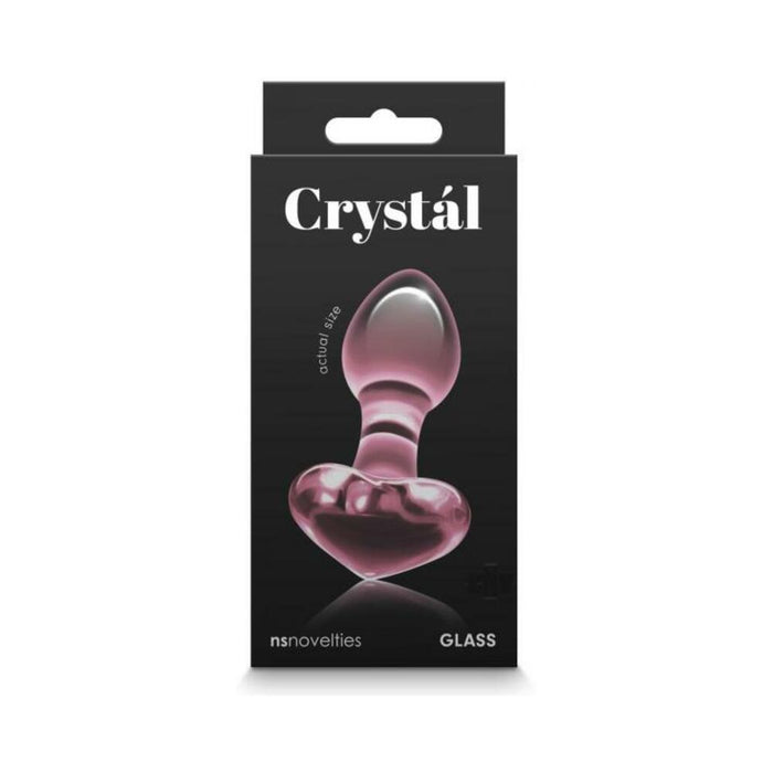 Crystal Heart Glass Anal Plug Pink