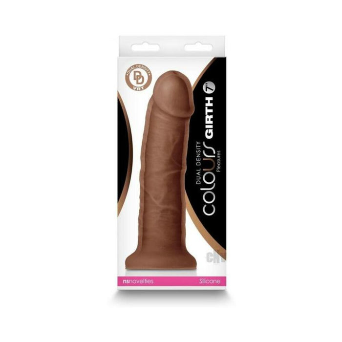 Colours Dual Density Girth 7 In. Dildo Brown