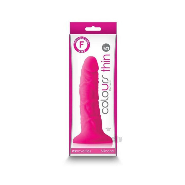 Colours Pleasures Thin 5 In. Dildo Pink