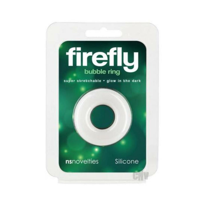 Firefly Glow In The Dark Bubble Cock Ring - Small, White