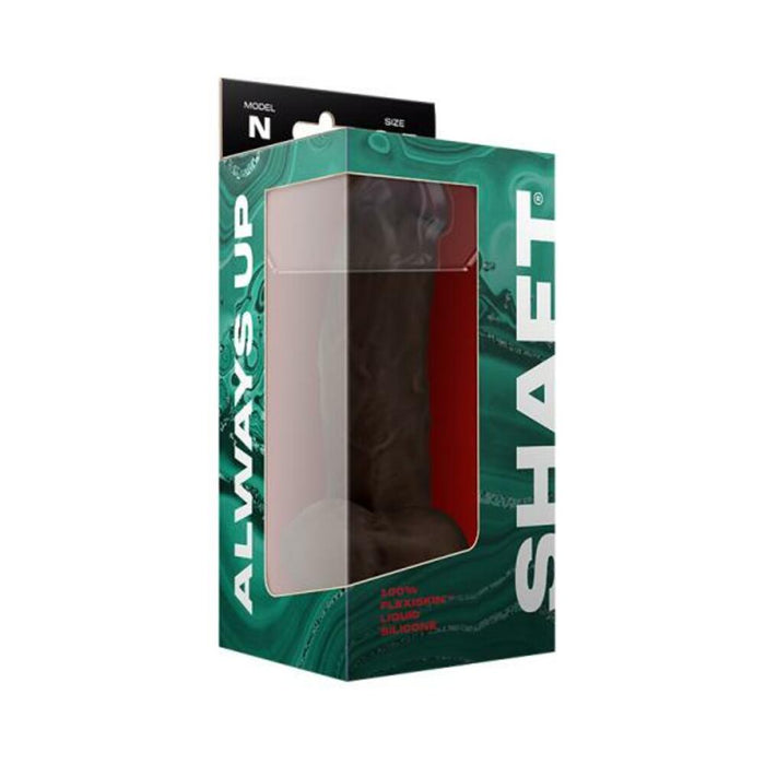 Shaft Model N Liquid Silicone Dong With Balls 8.5 In. Mahogany