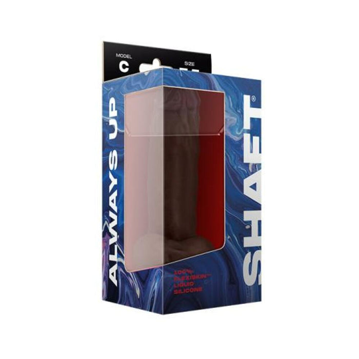 Shaft Model C Liquid Silicone Dong With Balls 7.5 In. Mahogany