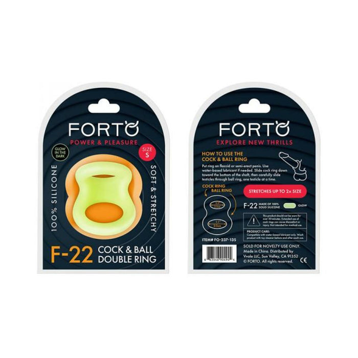 Forto F-22: Double Ring Liquid Silicone 49/50 Mm Glow-in-the-dark