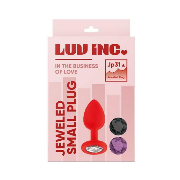 Luv Inc Jp31 Jeweled Small Plug With 3 Stones Red