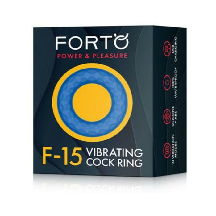 Forto F-15: Silicone Vibrating Cock Ring Blue