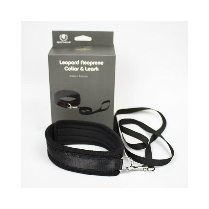 Spartacus Collar And Leash Neoprene Black