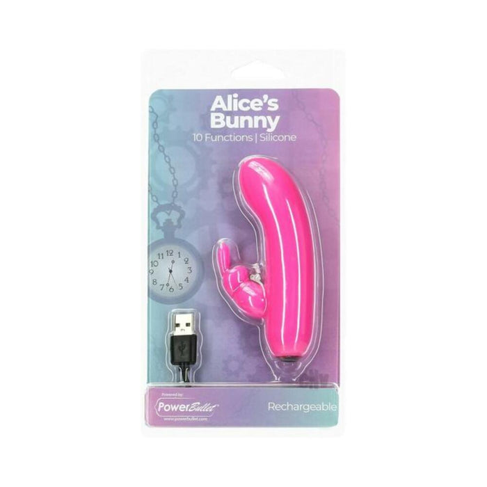 Alices Bunny Rechargeable Bullet With Removable Rabbit Sleeve Pink