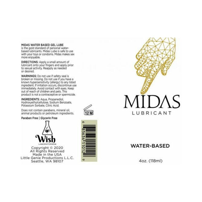 Midas Lubricant 4 Oz. 510k Water-based Lube