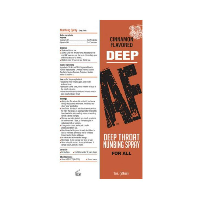 Deep AF Numbing Throat Spray Cinnamon