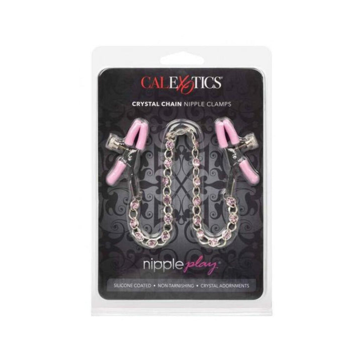 Nipple Play Crystal Chain Clamps Pink
