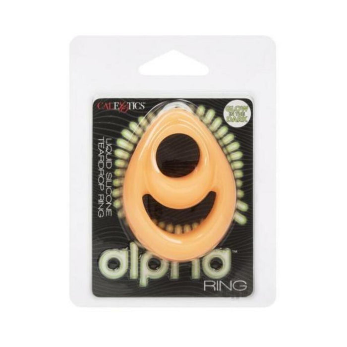 Alpha Liquid Silicone Glow In The Dark Teardrop Cock Ring