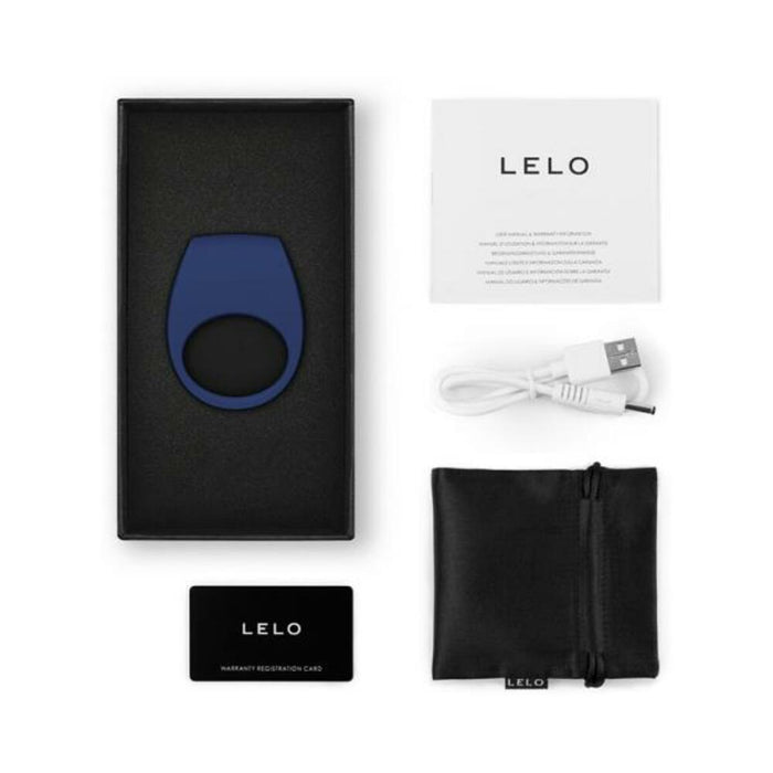 Lelo Tor 3 Vibrating Cockring Base Blue