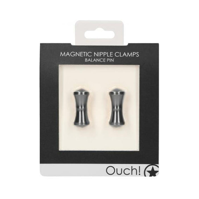Ouch Magnetic Nipple Clamps - Balance Pin - Grey