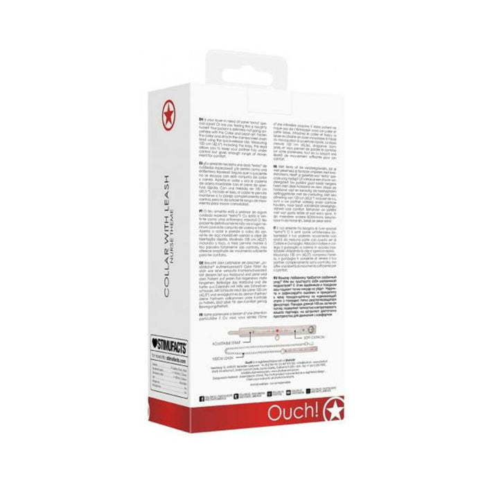 Ouch Collar With Leash Nurse Theme White