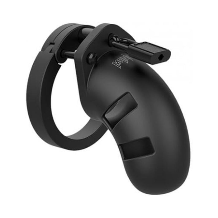 Man Cage Model 16 - Chastity - 3.5'' - Silicone Cock Cage - Black