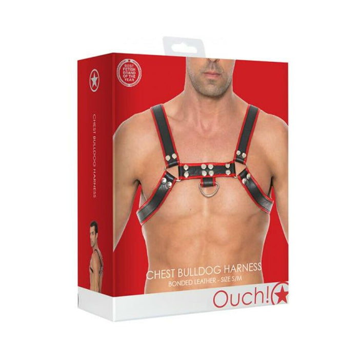 Ouch Chest Bulldog Harness - S/M - Red