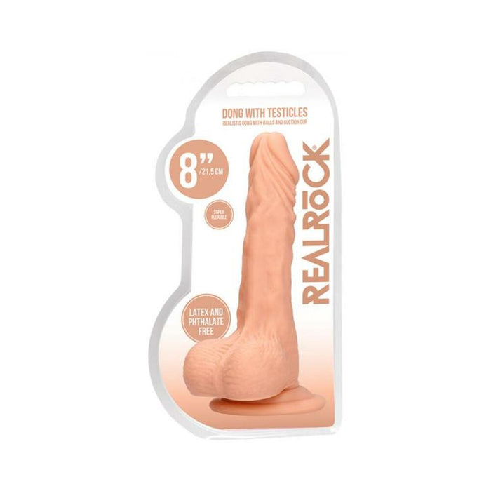 Real Rock Realistic Dildo With Balls - 8'' - 20 Cm - Vanilla