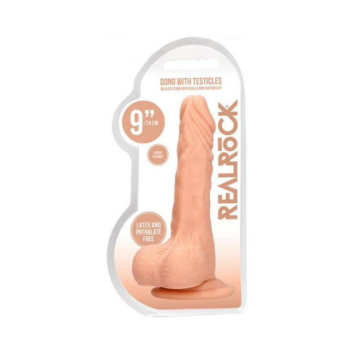 Real Rock Realistic Dildo With Balls - 9'' - 23 Cm - Vanilla