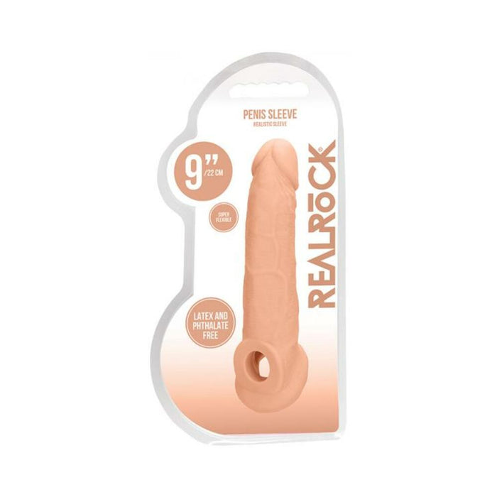 Real Rock Penis Extender With Rings - 9'' - 22 Cm - Vanilla
